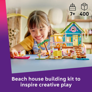 LEGO Friends Beach House with Seals Building Toy for Girls & Boys - Pretend Play Set for Kids, Ages 7+ - W/3 Minidolls, 2 Toy Animals, & Accessories
