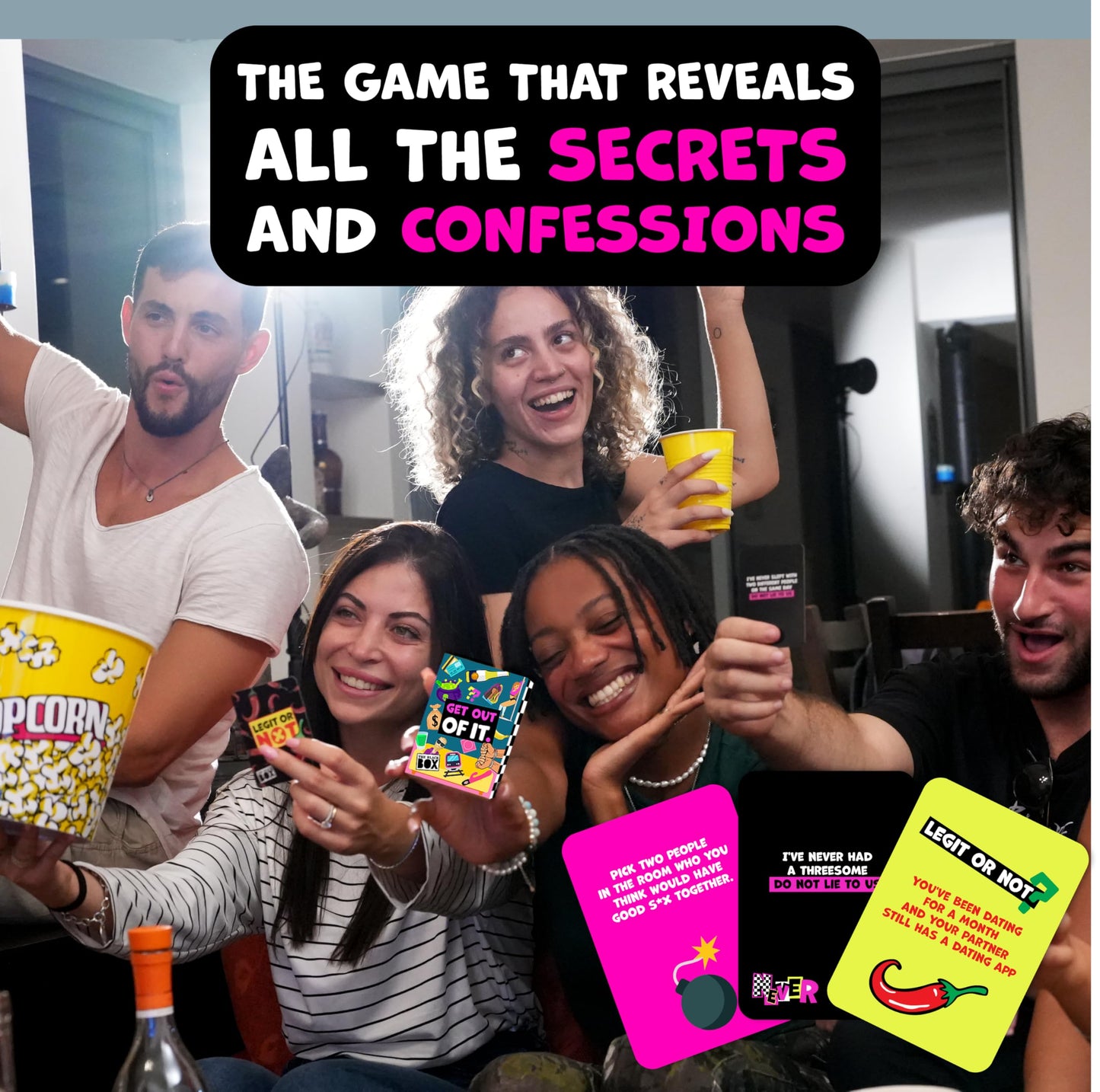 Get Out of It - The Ultimate Card Games for Laughs and Group Connection | Confessions & Daring Fun, Perfect for Drinking Games, and Date Night Game