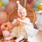 BASCT Daisy 1st Birthday Hat - Daisy First Birthday Decorations, Boho Daisy 1st Birth day Crown, Groovy One Bday Decor, Pink Plaid Groovy Daisy Bday