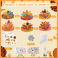 EUVBOKW 24 Pack Thanksgiving DIY Turkey Headband Craft Kit-Create Your Own Fall Paper Crown Hats , Gems,Googly Eyes for Party and Holiday Activity