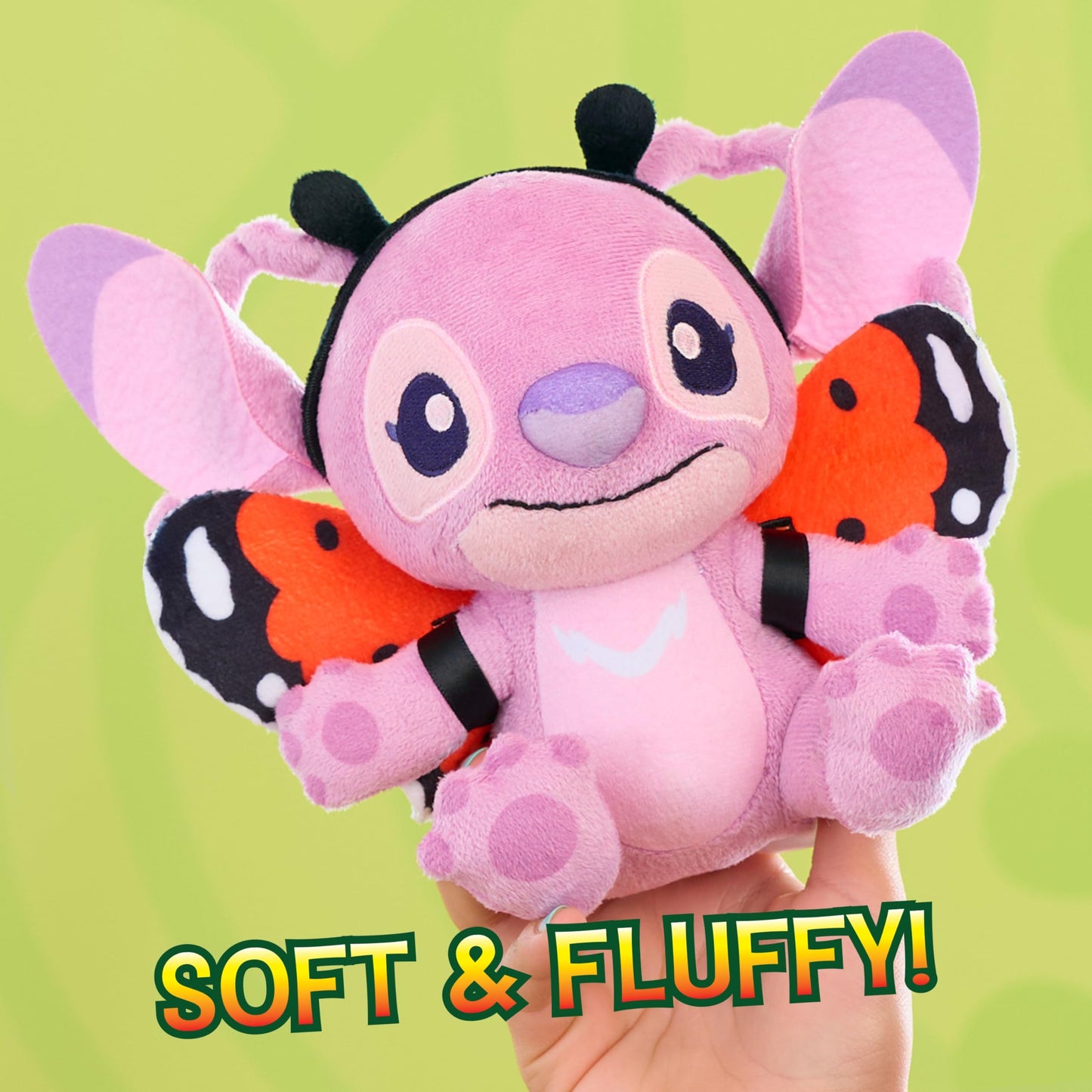 Disney Stitch Goes Wild Small Plush - Angel Butterfly, Soft Collectible Plush Stuffed Animal Toy with Wild Details, Cute & Fluffy, for Kids, Fans