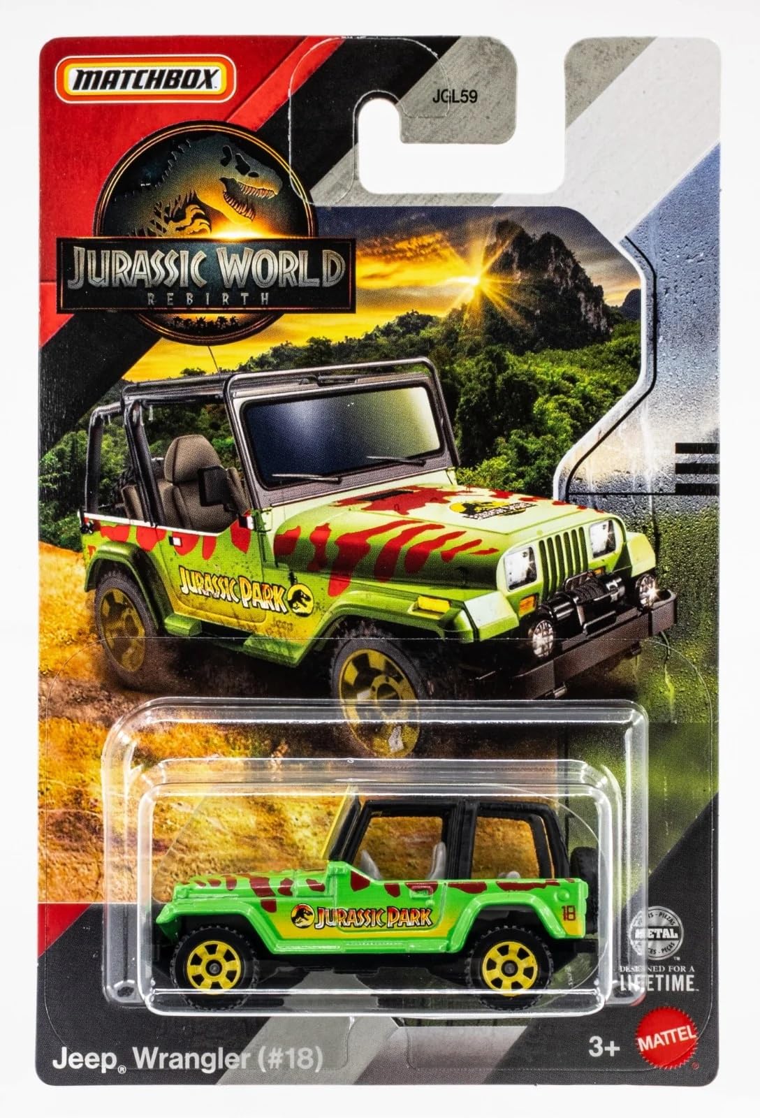 Jurassic World Matchbox Die-Cast Vehicle Set, '19 Jeep Gladiator, '14 Mercedes G350, Jeep Wrangler, Ford Explorer, 4 Pack, Ages 3+ JGL59-956A