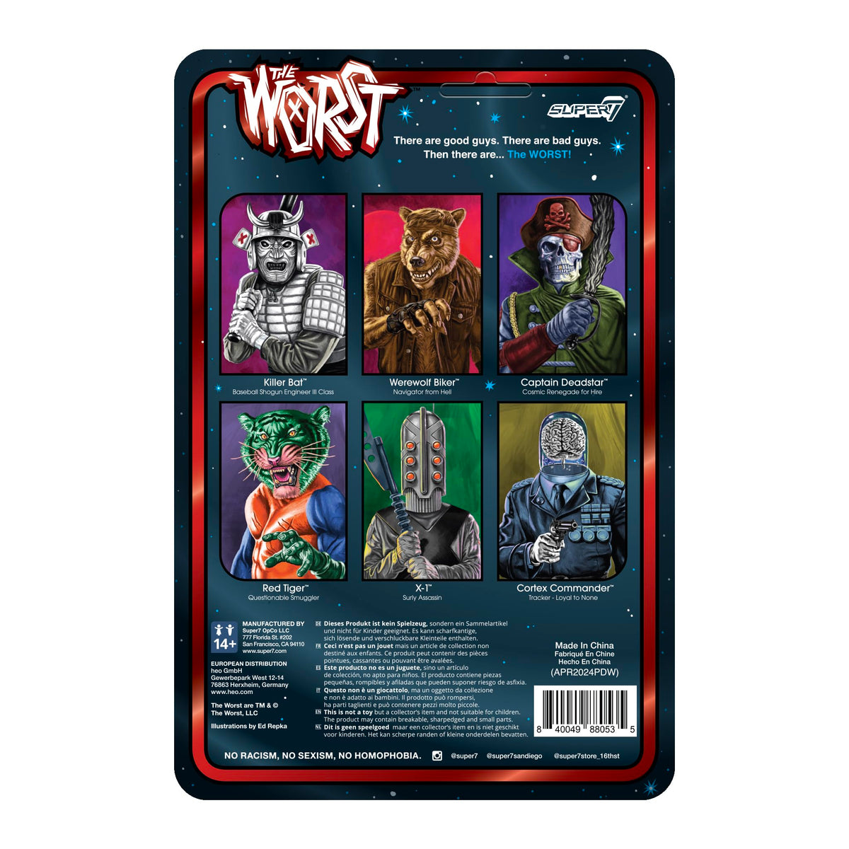Super7 The Worst Red Tiger Scum Squad - 3.75" The Worst Action Figure with Accessory Collectibles and Retro Toys