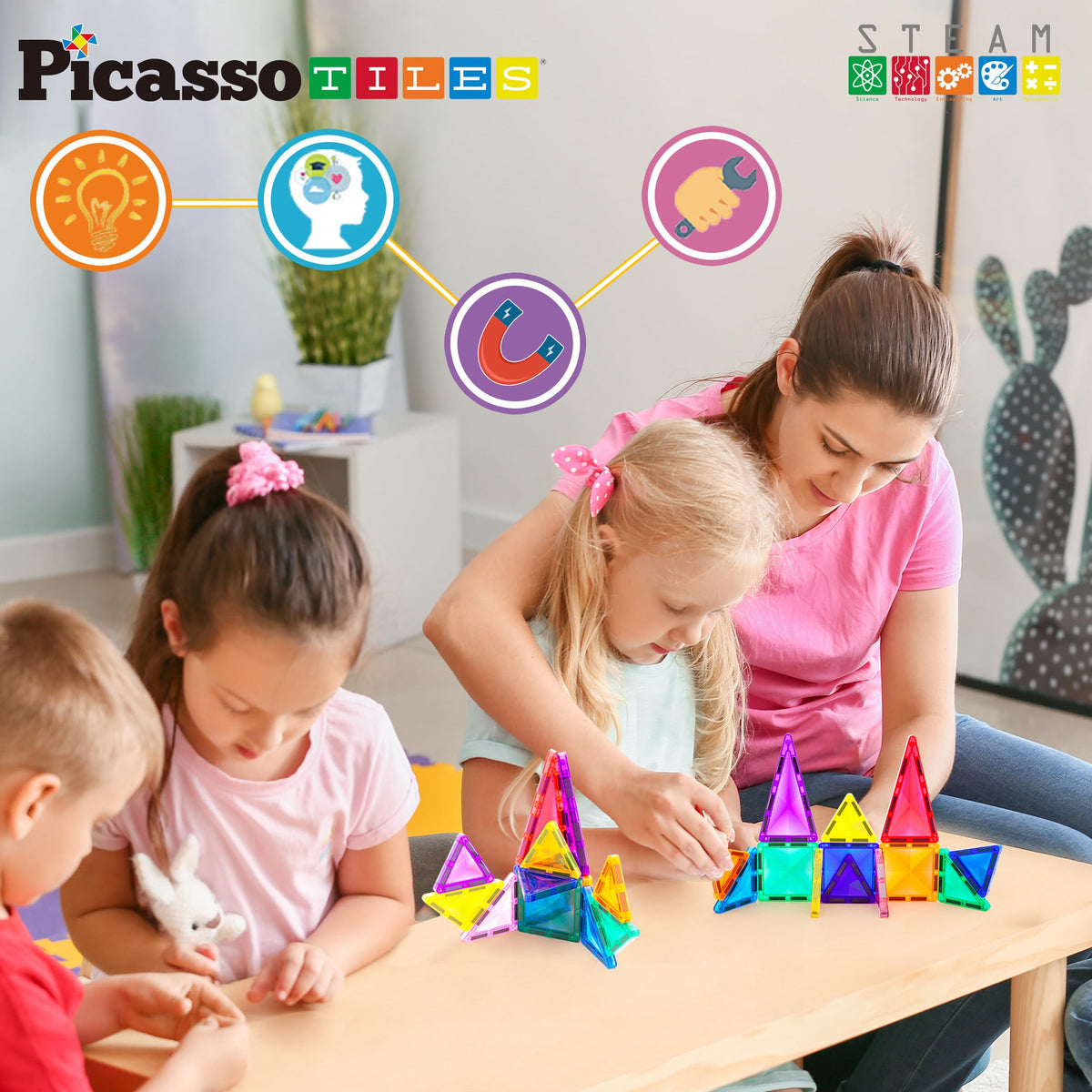 PicassoTiles Travel Size Series Magnet Building Blocks Toy Set mini Diamond Magnetic Construction Block Sensory Toys Preschool Toddler Boy Girls Age