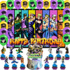 JOJO Birthday Party Decoration, Include Anime Backdrop 5 x 3 FT, Latex Balloons, Cake Topper for Adventure Theme Teen Fans Party