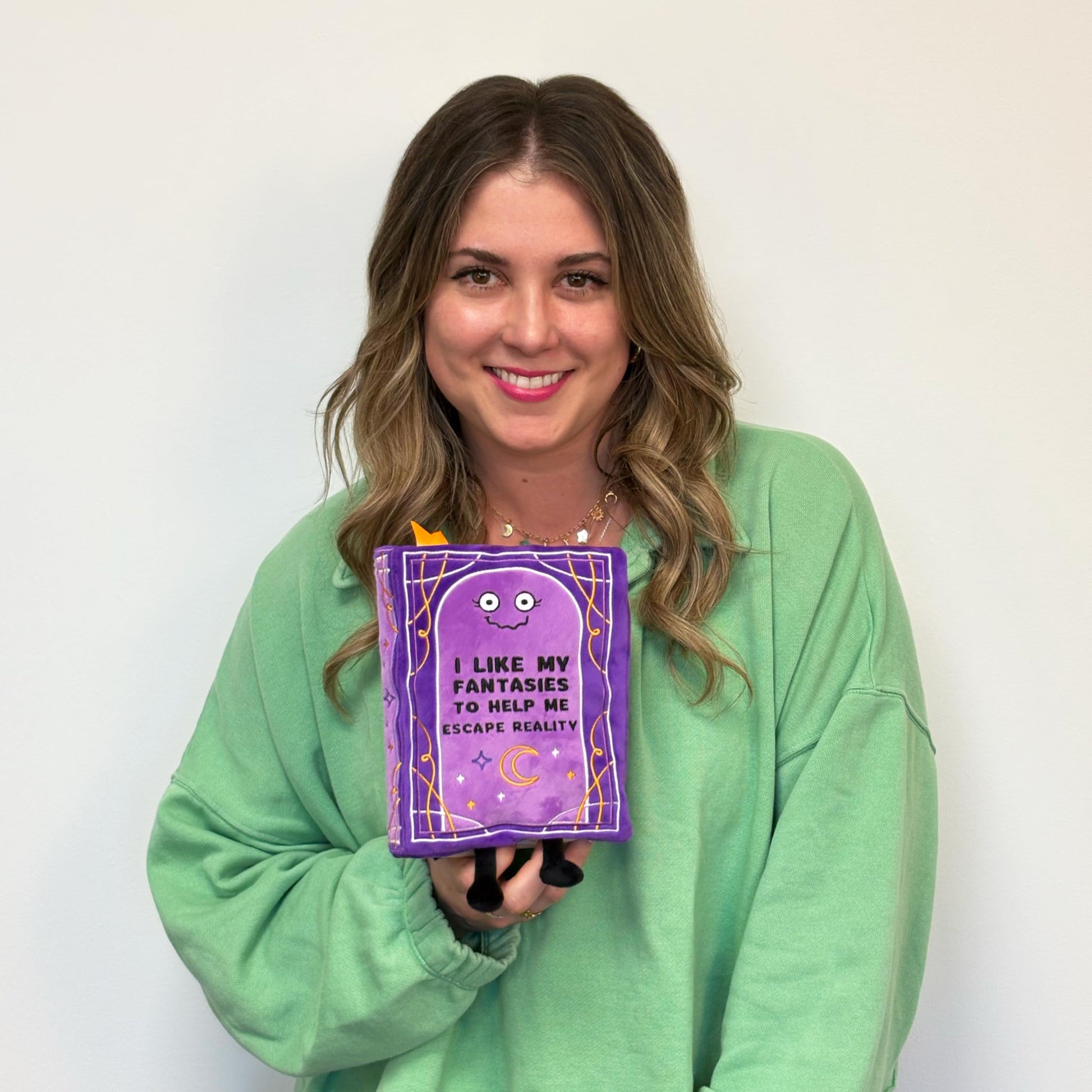 Punchkins Book Plushie - I Like My Fantasies to Help Me Escape Reality, Gift for Book Lovers, Silly Plush Toy for Gifting