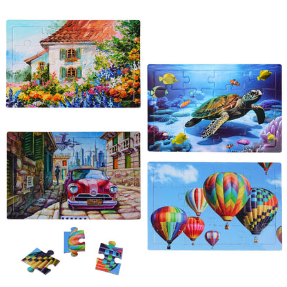 4 Pack 16 Large Piece Puzzles Dementia Alzheimer's Products and Activities - Memory Game for Patients in Nursing Home - Easy Puzzle for Adults