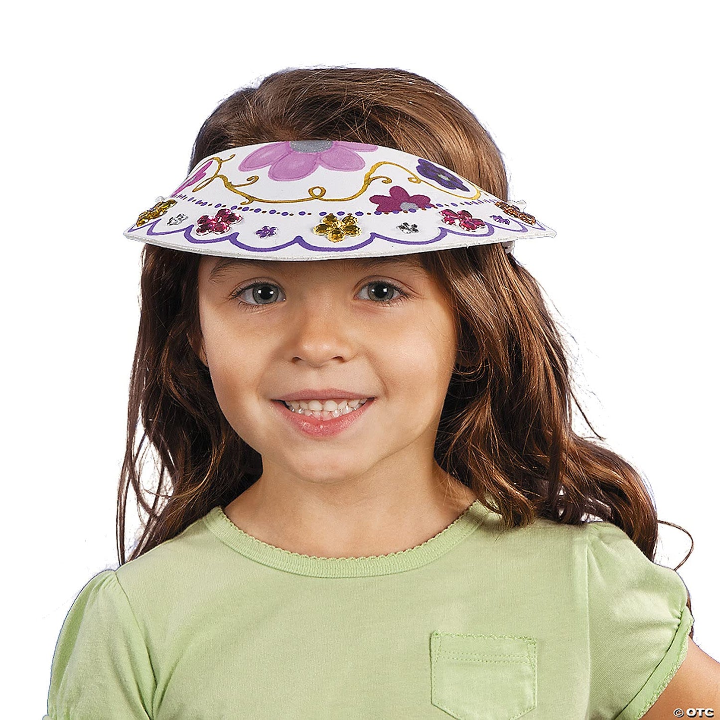 Fun Express White Foam Visors Bulk 48 Pack - DIY Craft Visors for Kids with Adjustable Coil Bands | Plain Blank Sun Visors for Decorating, Summer Camp