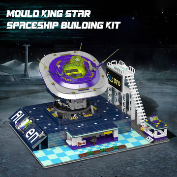 Mould King Star Spaceship Building Set with Spacecraft Model, Base Station, Galaxy Interstellar Spaceship Kit for Adults, Creative Play Space Toy
