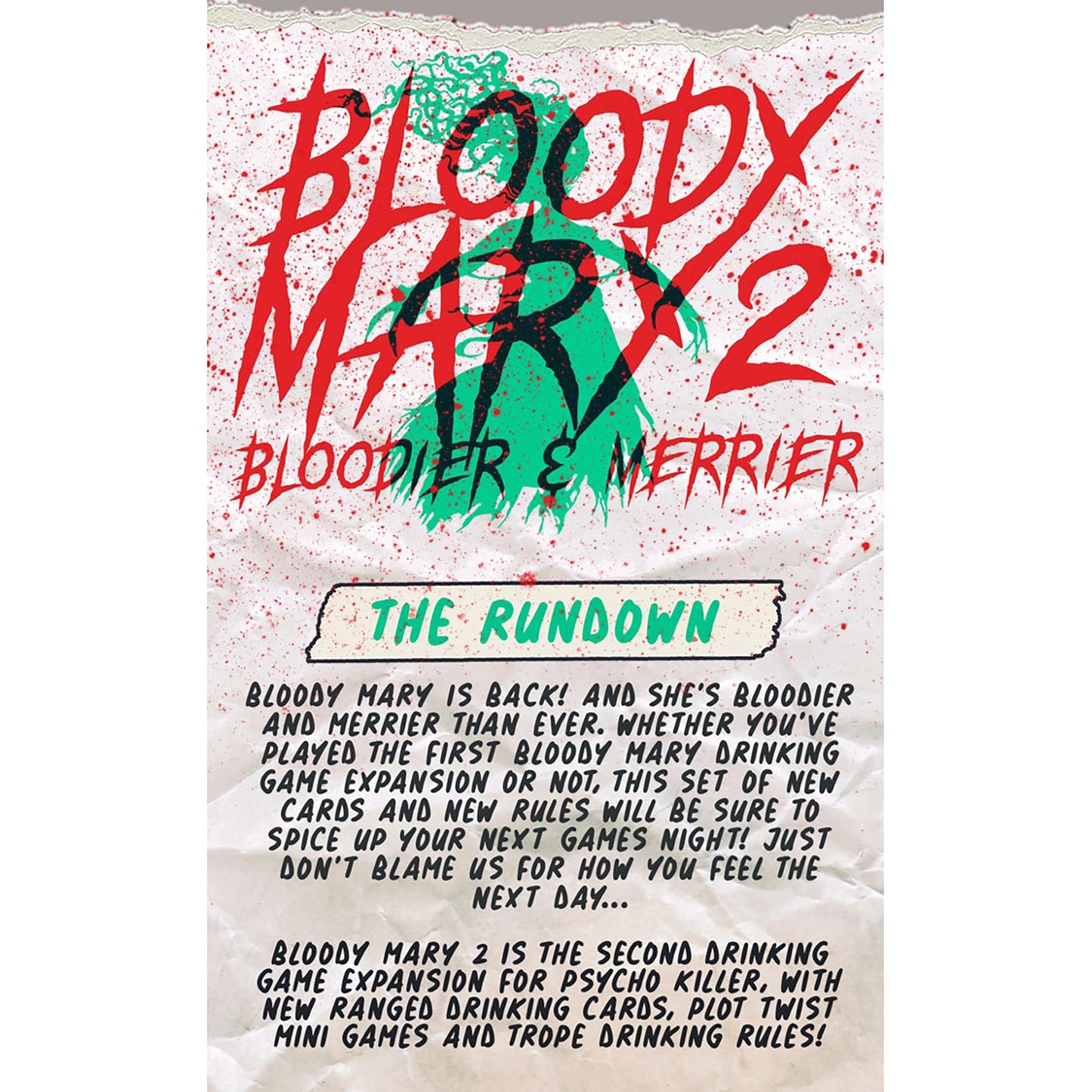 Psycho Killer: Bloody Mary 2 - Drinking Game Expansion, Bloodier & Merrier, Fast-Paced Horror Party Card Game, Can You Survive, Adults 21+, 2-7 Player