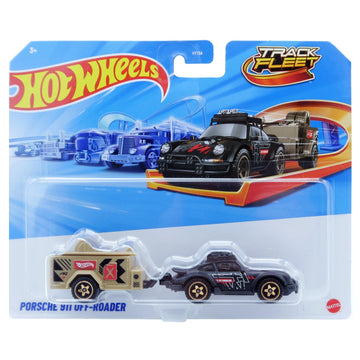 Hot Wheels Track Fleet Porsche 911 Off-Roader [Black & Tan], 1:64 Scale Diecast Vehicle