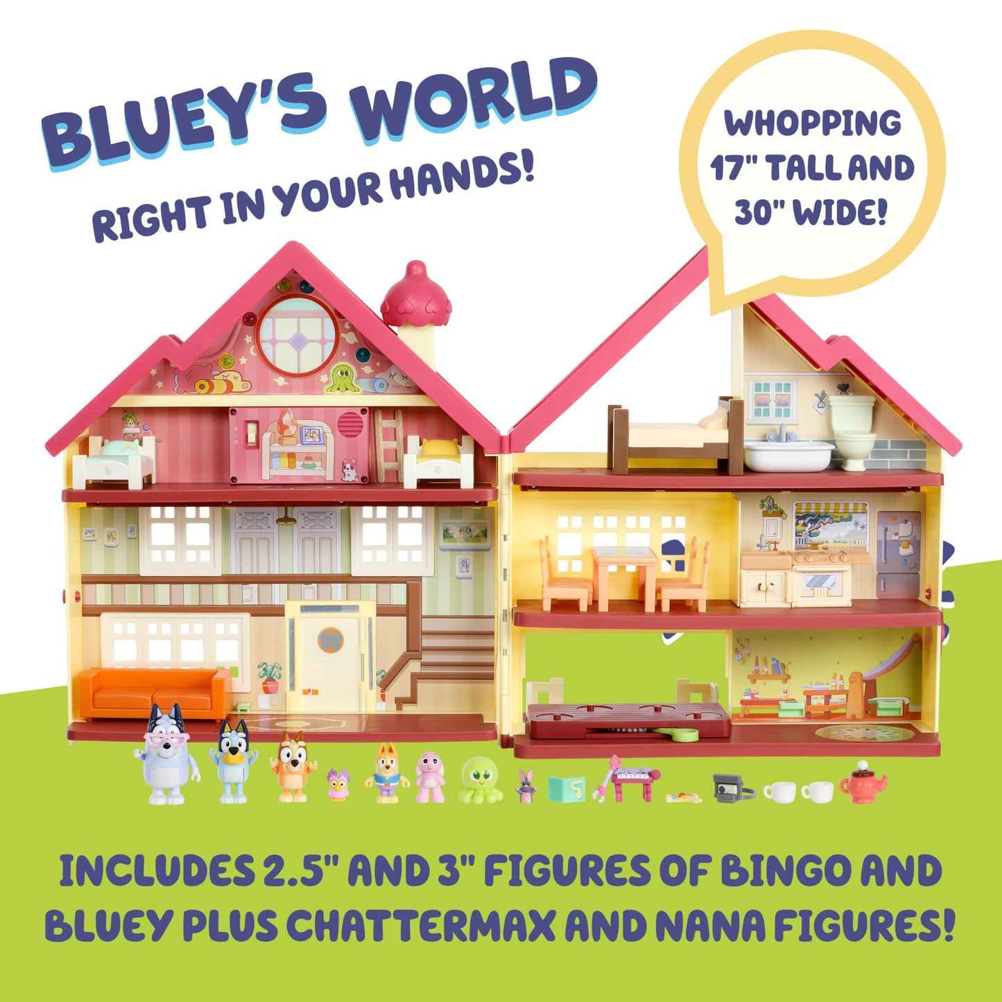 Bluey XL House Playset, Interactive Lights, Sounds & Dance Floor