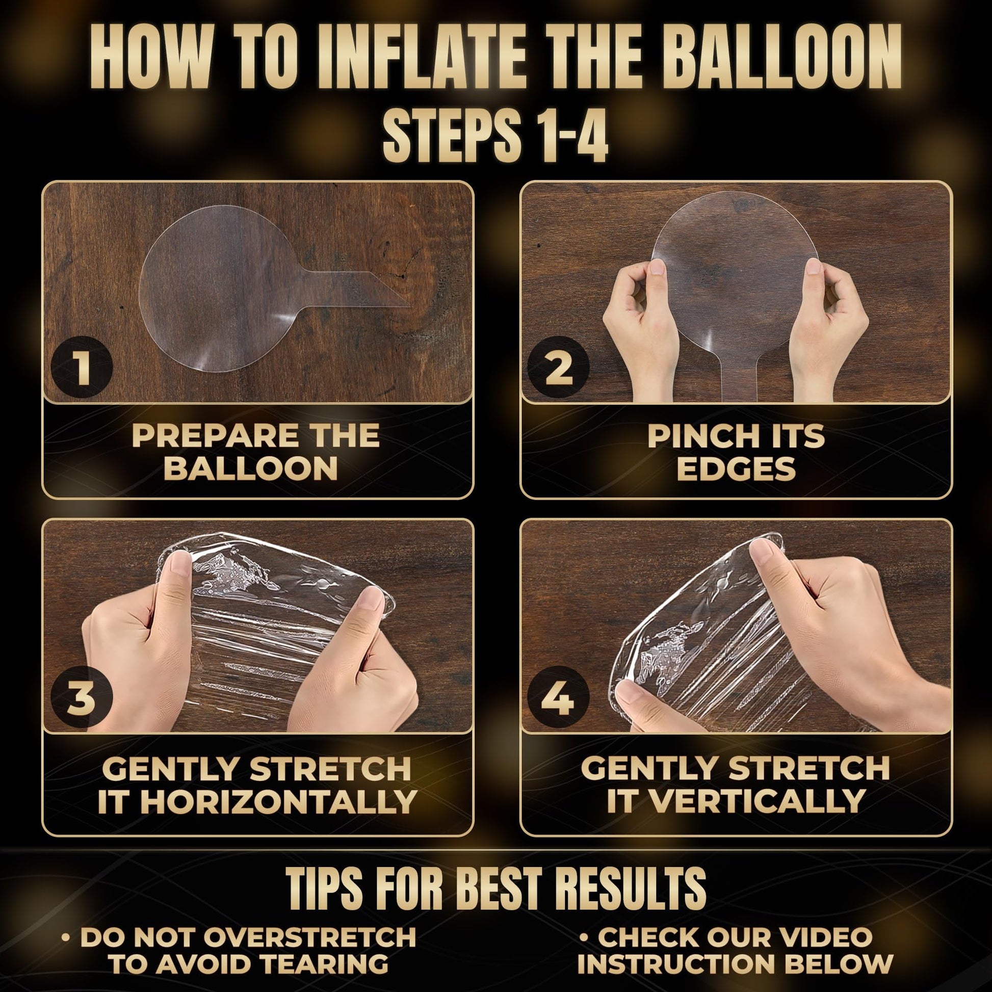 Light Up Balloons 10 Pack, 20 Inch Clear Balloons with LED Lights