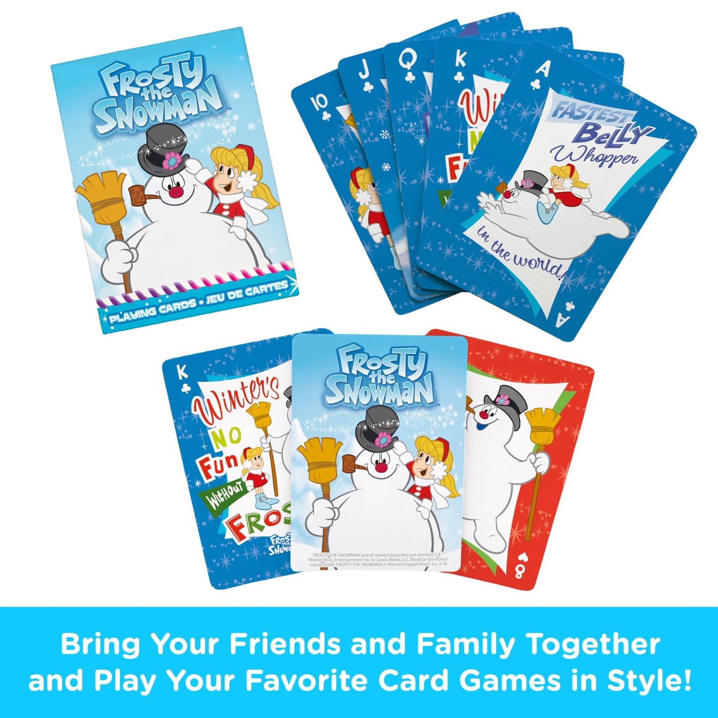 AQUARIUS Frosty the Snowman Playing Cards - Frosty Themed Deck of Cards for Your Favorite Card Games - Officially Licensed Frosty the Snowman