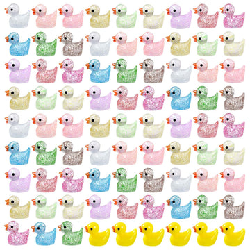 SHIFANQI 150pcs Mini Resin Animals, Tiny Resin Animals Miniature Little Small Ducks Animal Figures Bulk for Micro Fairy Garden Landscape Accessories