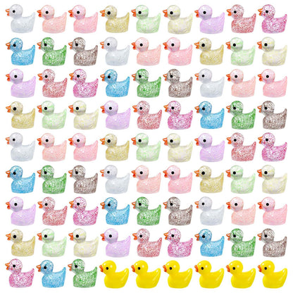 SHIFANQI 150pcs Mini Resin Animals, Tiny Resin Animals Miniature Little Small Ducks Animal Figures Bulk for Micro Fairy Garden Landscape Accessories