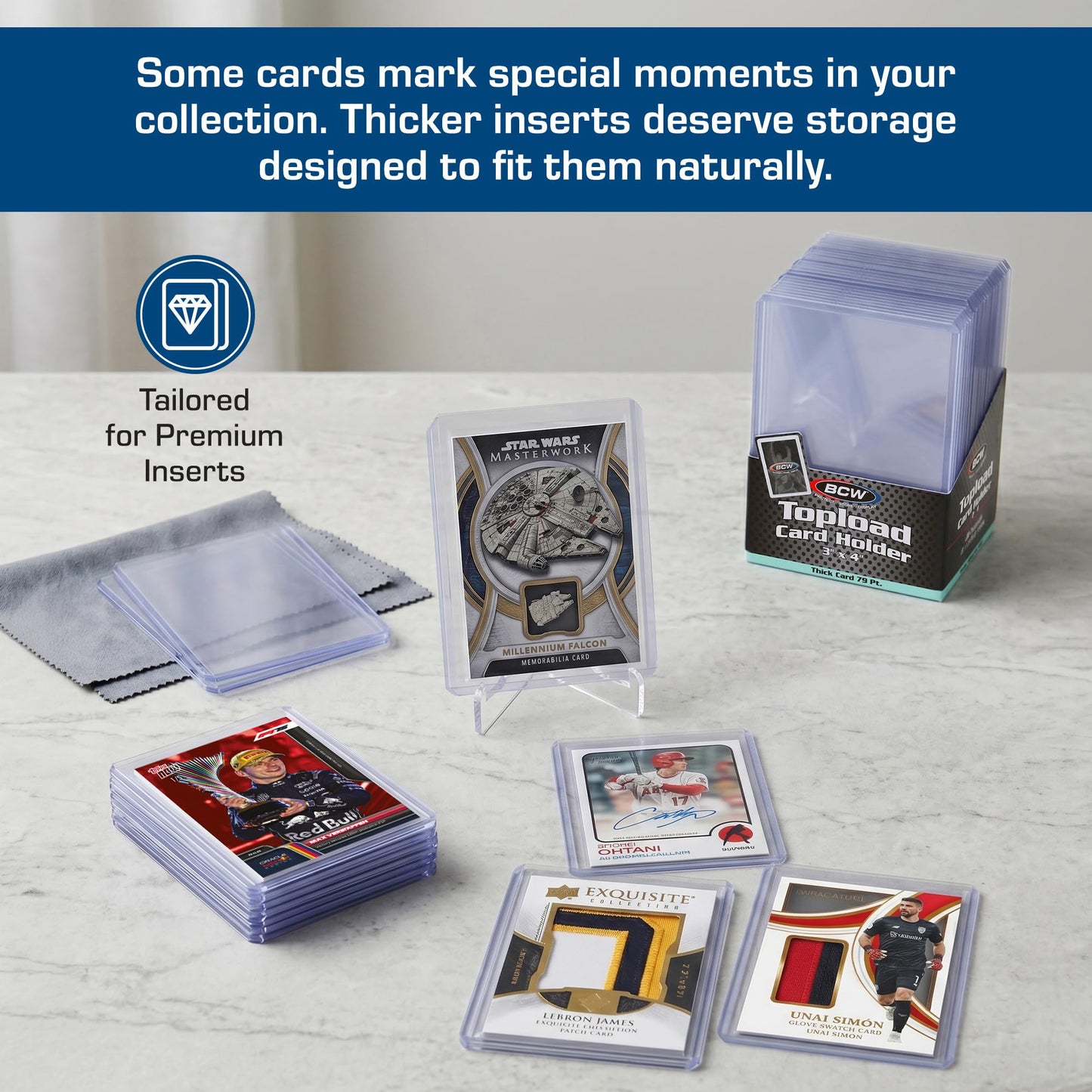 BCW 79 PT. Thick Card Topload Holder - Pack of 25 | Durable Rigid PVC Toploader | Toploaders for Memorabilia, Jersey, Patch, and Relic Cards | Ideal