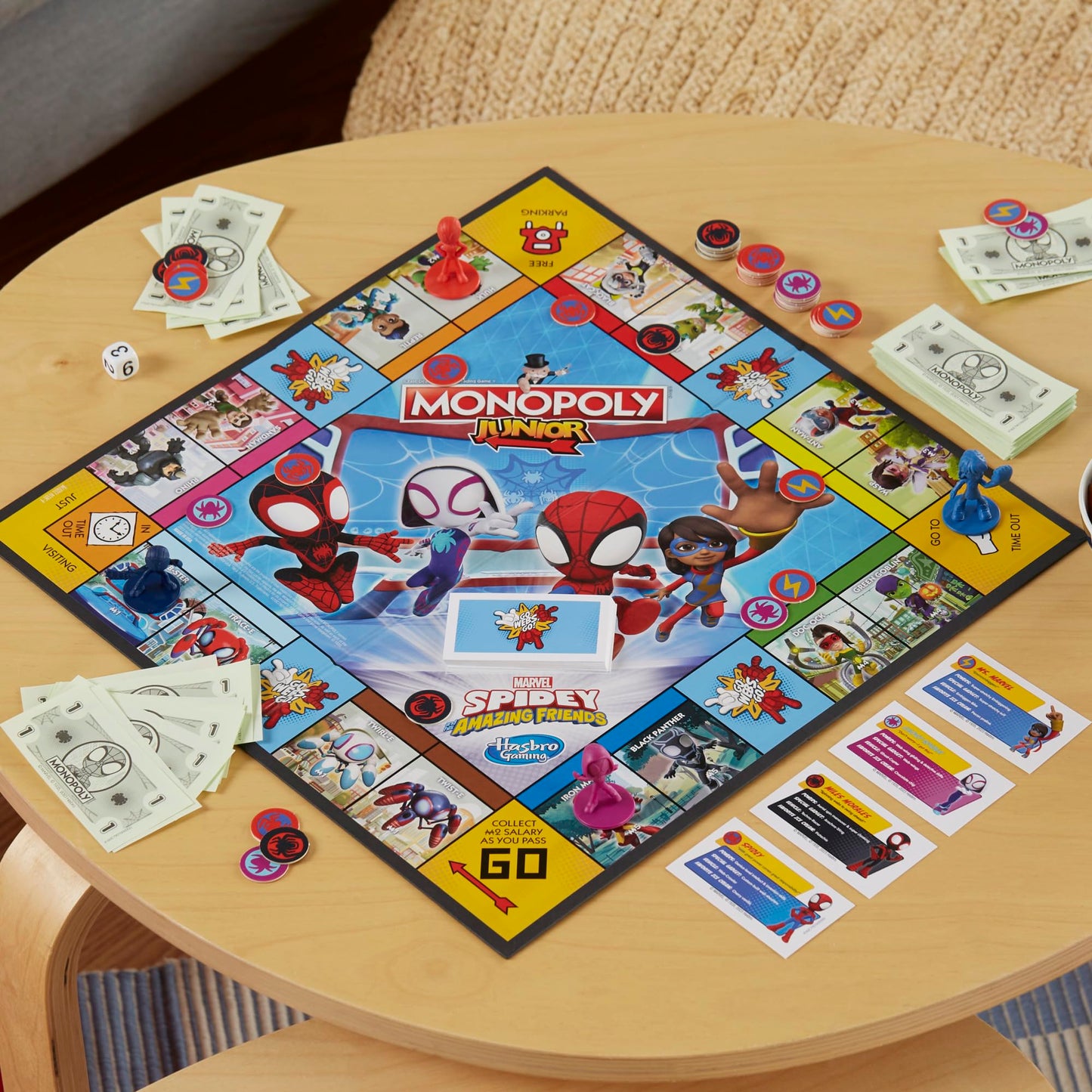 Monopoly Junior: Marvel Spidey and His Amazing Friends Edition Board Game for Kids Ages 5+, with Artwork from The Animated Series, Kids Board Games