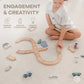 Comfy Cubs 30-Piece Wooden Train Set for Toddlers Ages 1+, Fun & Eco Friendly Toddler Train Set with Wooden Toy Tracks - Creative Toy Town Promoting