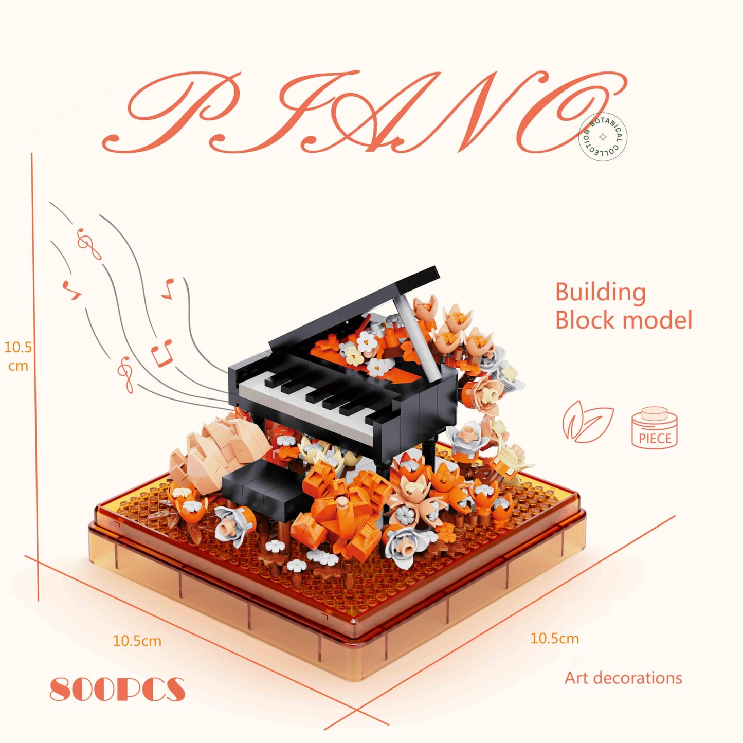 Kadablk Musical Instruments Micro Blocks Building Sets,Classical Famous Building Block Set,1500 PCS for Adults and Kids,Piano and Saxophone with Clear