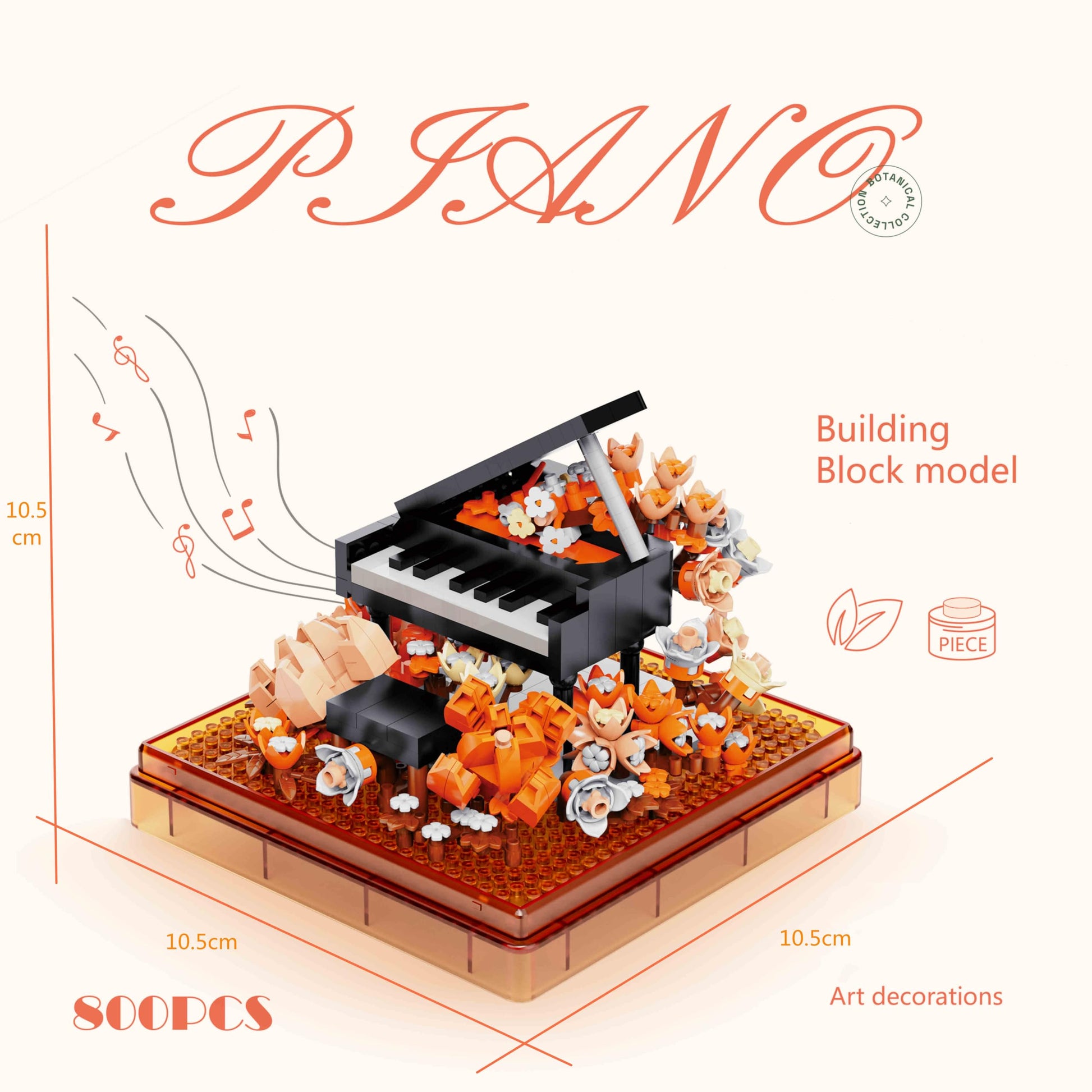 Kadablk Musical Instruments Micro Blocks Building Sets,Classical Famous Building Block Set,1500 PCS for Adults and Kids,Piano and Saxophone with Clear