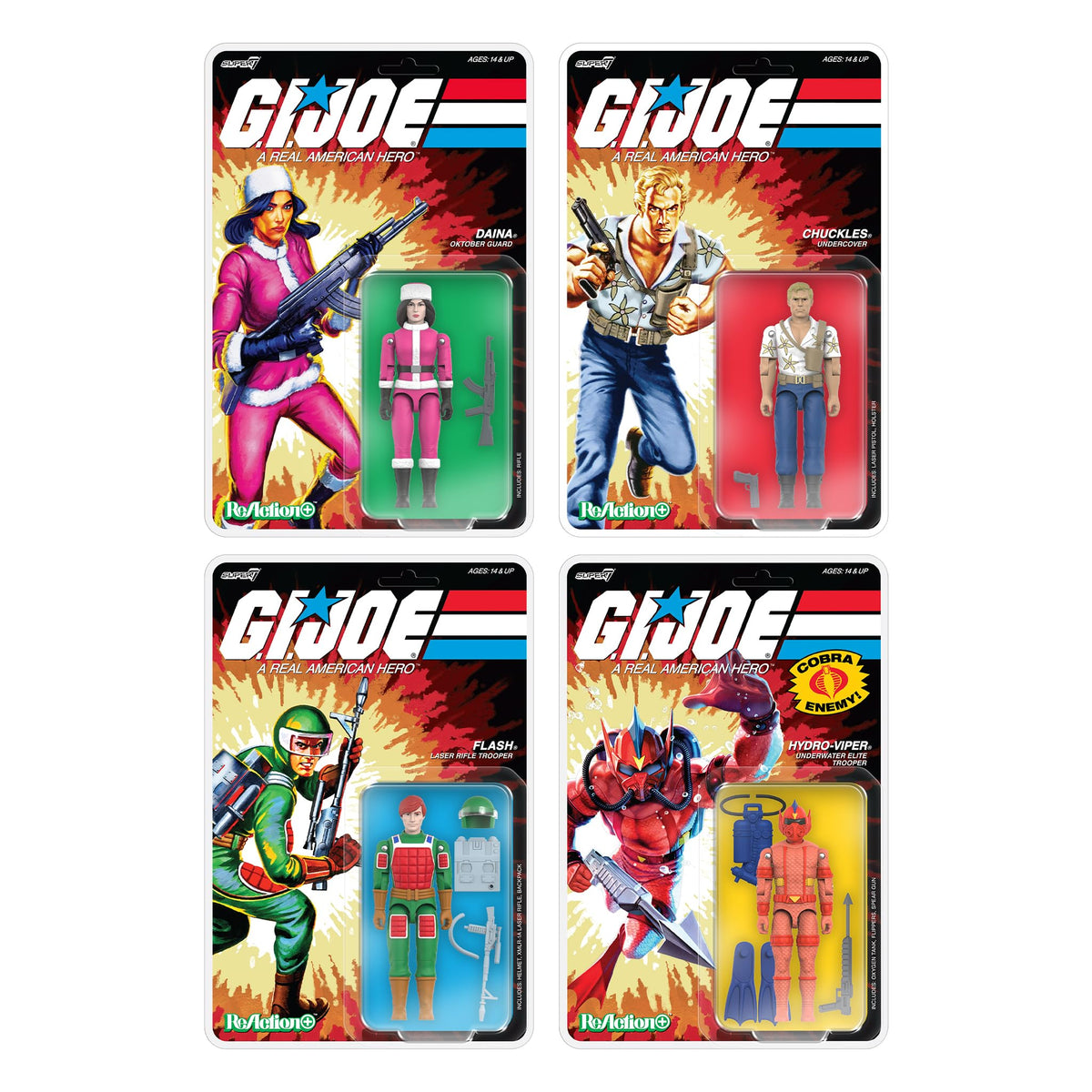 Super7 Reaction+ G.I. Joe Hydro Viper (Comic) - 4" G.I. Joe Action Figure with Accessories - Classic Cartoon Collectibles and Retro Toys