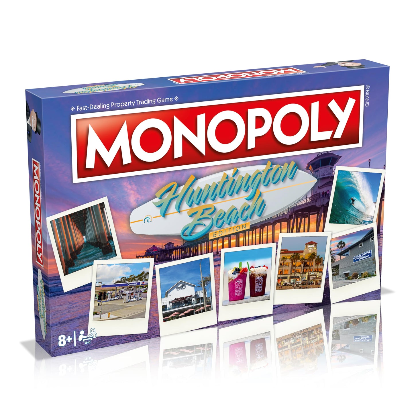 Monopoly Board Game Huntington Beach Edition: 2-6 Players Family Board Games for Kids and Adults, Board Games for Kids 8 and up, for Kids and Adults
