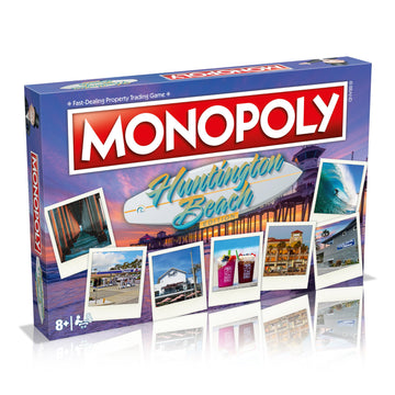 Monopoly Board Game Huntington Beach Edition: 2-6 Players Family Board Games for Kids and Adults, Board Games for Kids 8 and up, for Kids and Adults