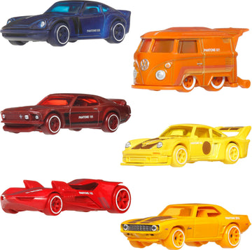 Hot Wheels Toy Cars & Van Multipack, Collectible Pantone 1:64 Scale Die-Cast Vehicles Featuring Classic Colors & Artistic Packaging