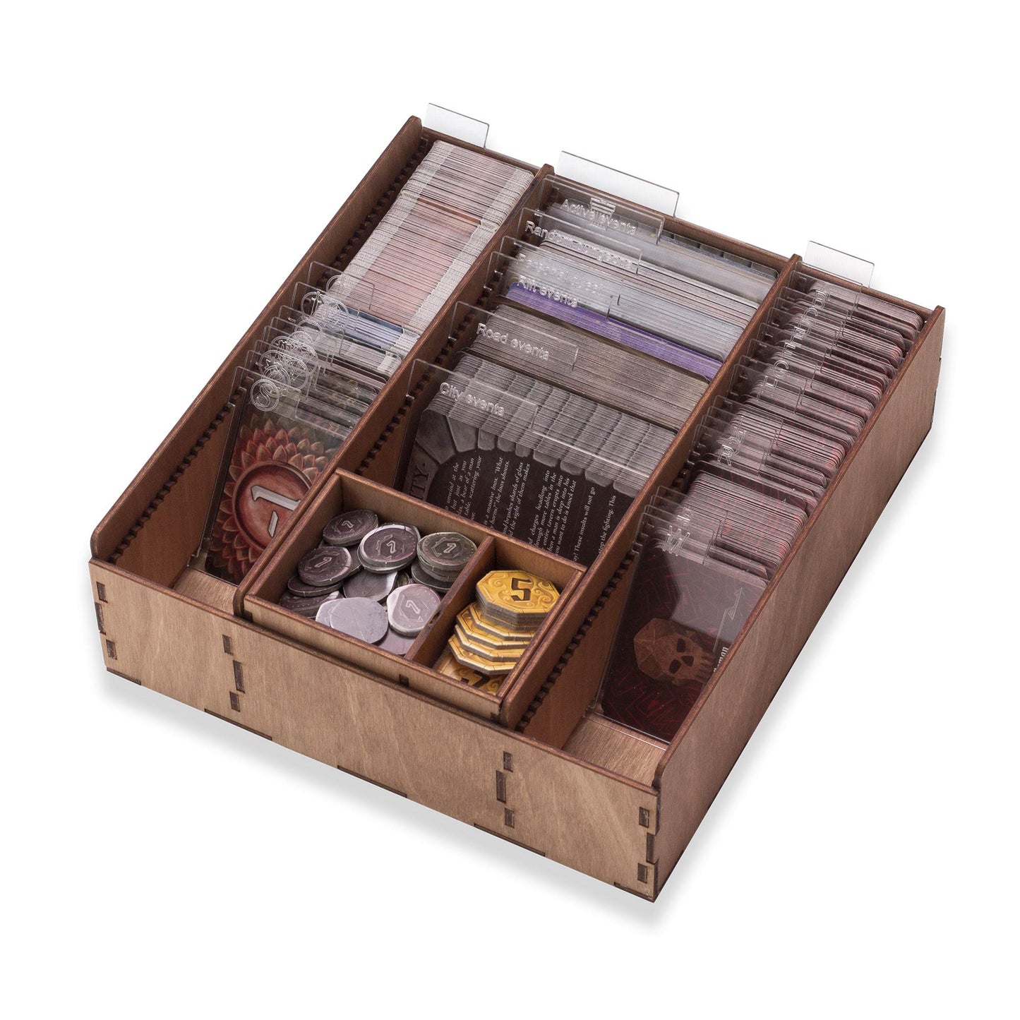 SMONEX Wooden Organizer and Four Player Boards Compatible with Gloomhaven Board Game - Box Suitable for Storage All Gloomhaven Expansions - Insert