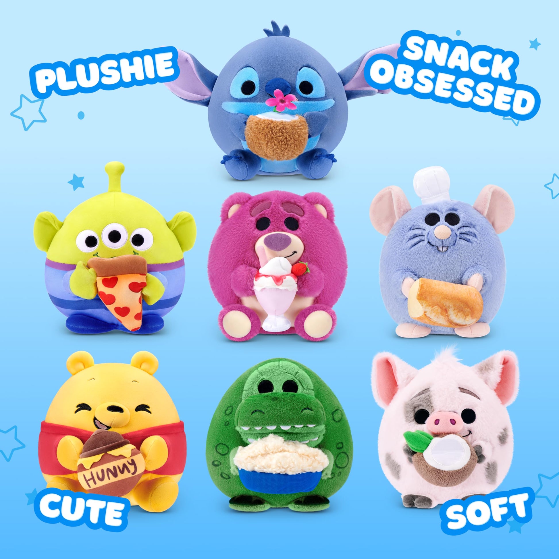 Snackles Disney 8-Inch Plush Toy (Pua & Coconut) by ZURU - Ultra-Soft Stuffed Animal with Snack Accessory, Collectible Cuddly Plush for Kids, Tweens
