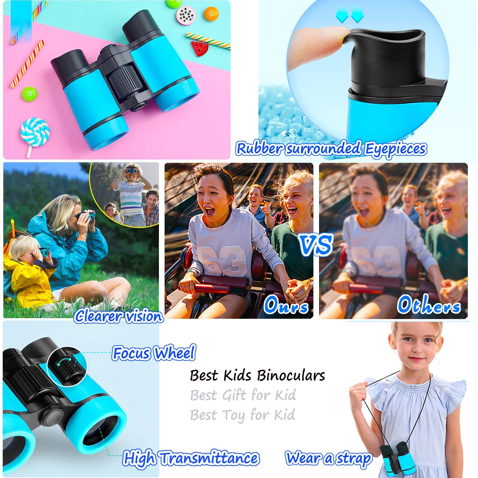 ARTOMIDE Kids Binoculars Ages 3-12 with Compass & Whistle