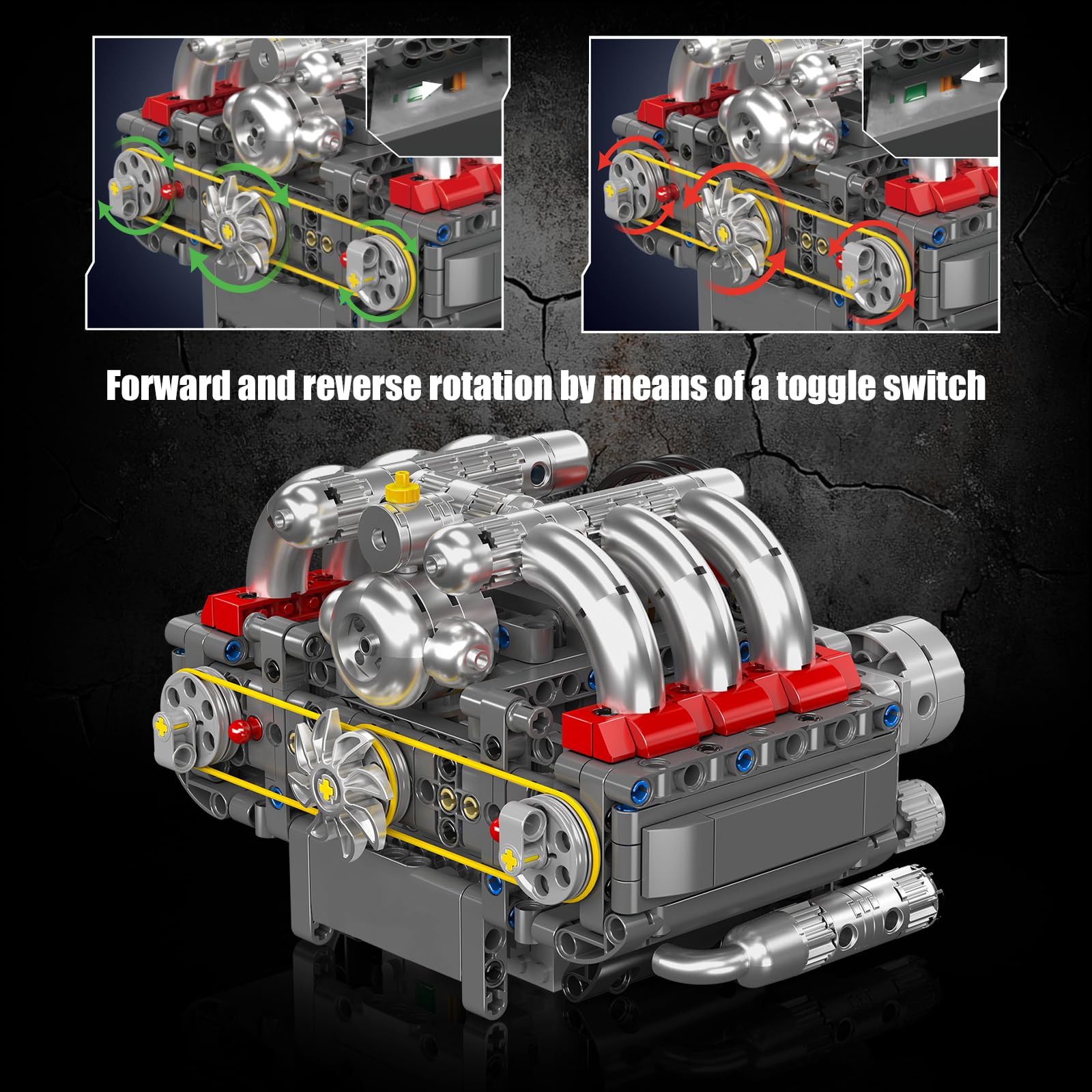 Mould King 10193 Boxer Engine Model Kit that Runs - Build Your Own Mini Car Engine Replica, Build Blocks Set for Adult/Model (609 Pcs)