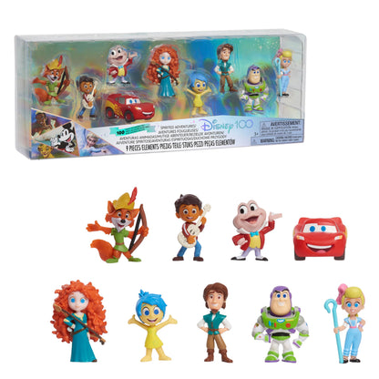 Disney100 Years of Spirited Adventures, Limited Edition 9-piece Figure Set, Kids Toys for Ages 3 Up by Just Play