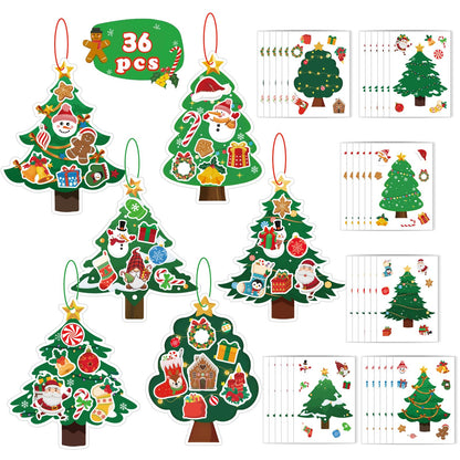 SYUCVQI Large Size Christmas Crafts Kit DIY Christmas Tree Ornament with Glue Dots and Twine Kits Xmas Hanging Ornaments for Holiday Decorations