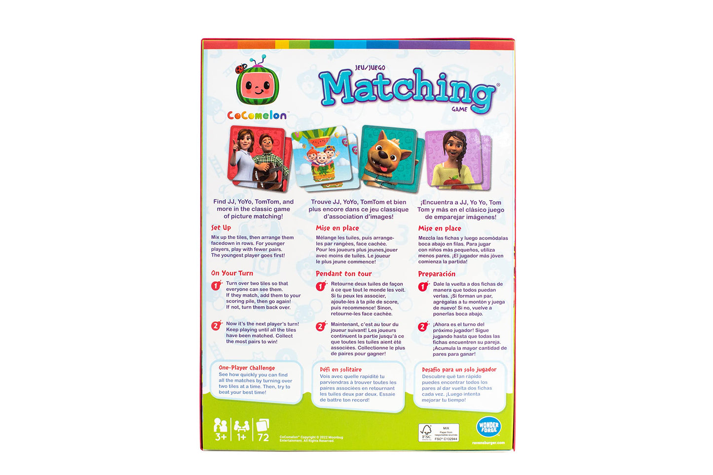 Wonder Forge CoComelon Memory Game - Engaging Brain Teaser for Kids & Adults | Enhances Focus & Matching Skills | Features Beloved Characters | Ideal