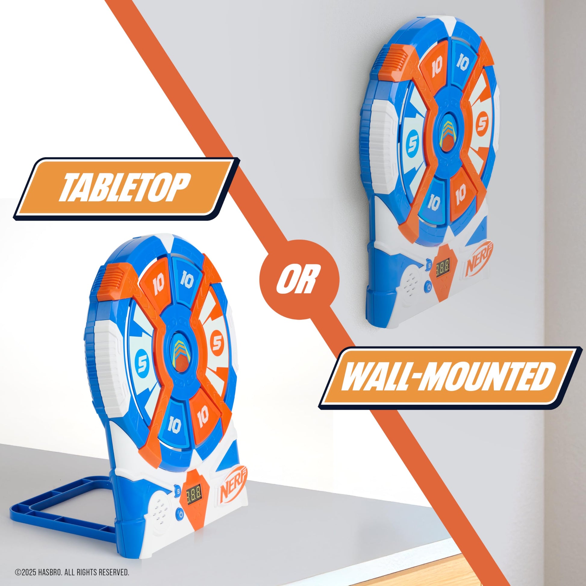 NERF Strike 'N Score Digital Target Game - Arcade-Style Foam Dart Blaster Game with Reactive Targets, Score Display & 4 Modes