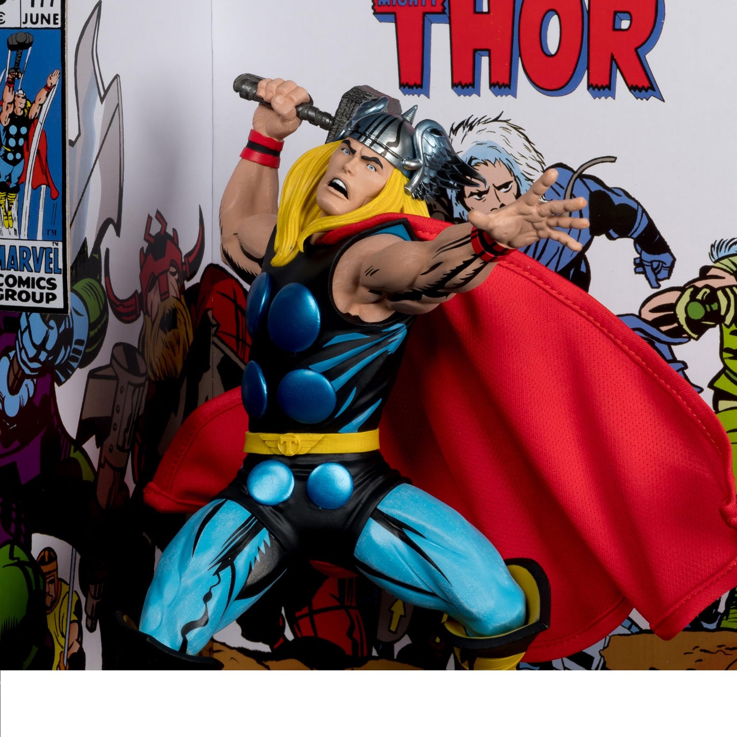 McFarlane Toys - Marvel Thor 1:6th Scale Collectible with Scene & Comic (The Mighty Thor #177)