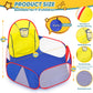 Eocolz Kids Ball Pit Large Pop Up Childrens Ball Pits Tent for Toddlers Playhouse Baby Crawl Playpen with Basketball Hoop and Zipper Storage Bag, 4