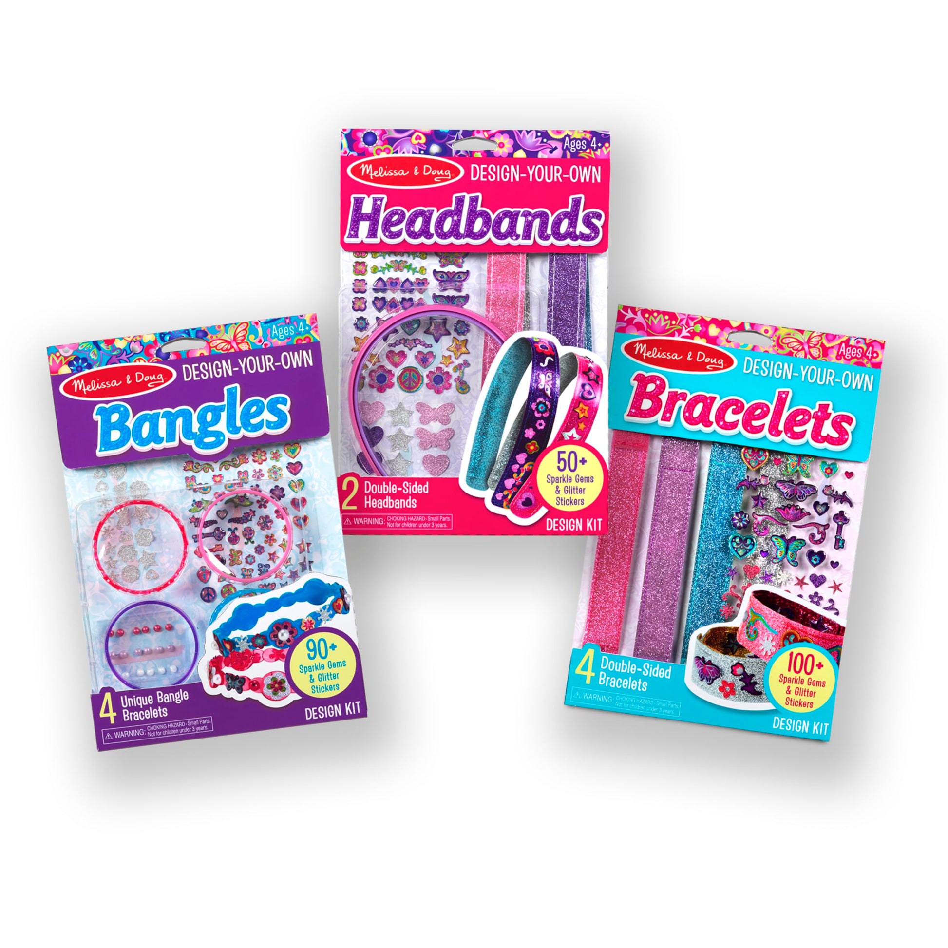 Melissa & Doug Design-Your-Own Jewelry-Making Kits - Bangles, Headbands, and Bracelets DIY Jewelry, Decorate with Stickers, Bracelet and Headband