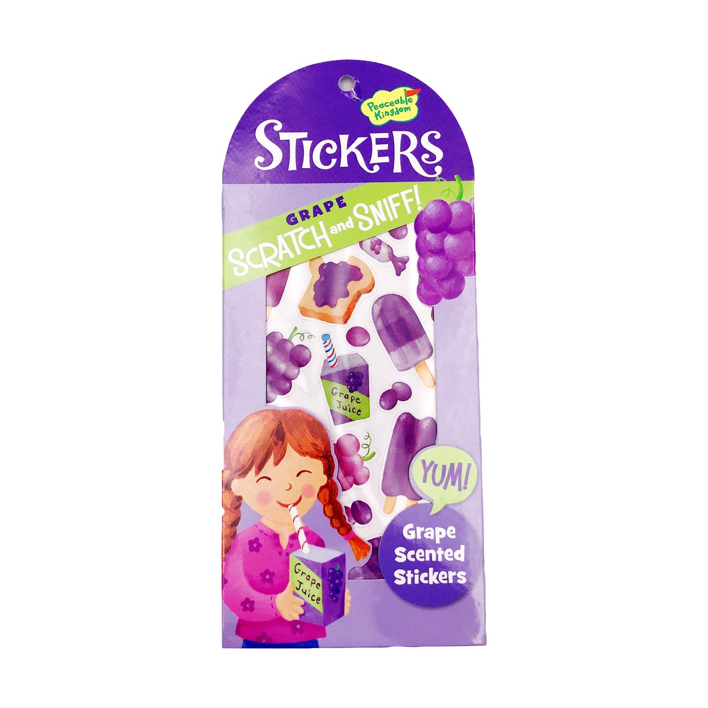 Peaceable Kingdom Scratch and Sniff Grape Scented Sticker Pack