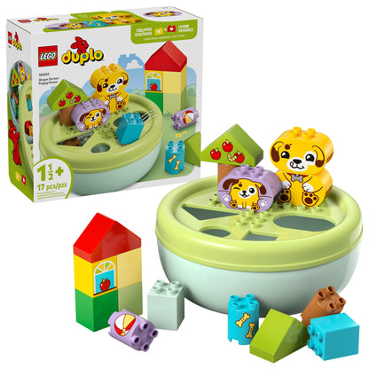 LEGO DUPLO My First Shape Sorter: Puppy House Sensory Toy for Toddlers - Montessori Shape Sorting & Learning Play Set for Boys & Girls, Ages 1.5+