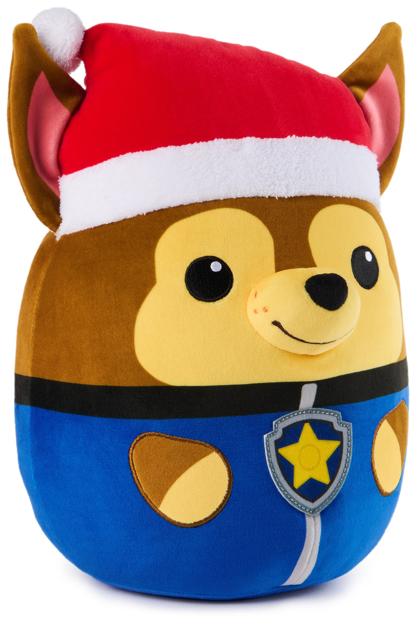 PAW Patrol Winter Holiday Chase Squish Plush, Official Toy from the Hit Cartoon, Special Edition Squishy Stuffed Animal for Ages 1 and Up, 12”