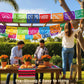 DomeStar Mexican Party Decoration, 18 Feet Plastic Papel Picado Fiesta Banner Cinco de Mayo Garland for Mexican Birthday Fiesta Party Supplies
