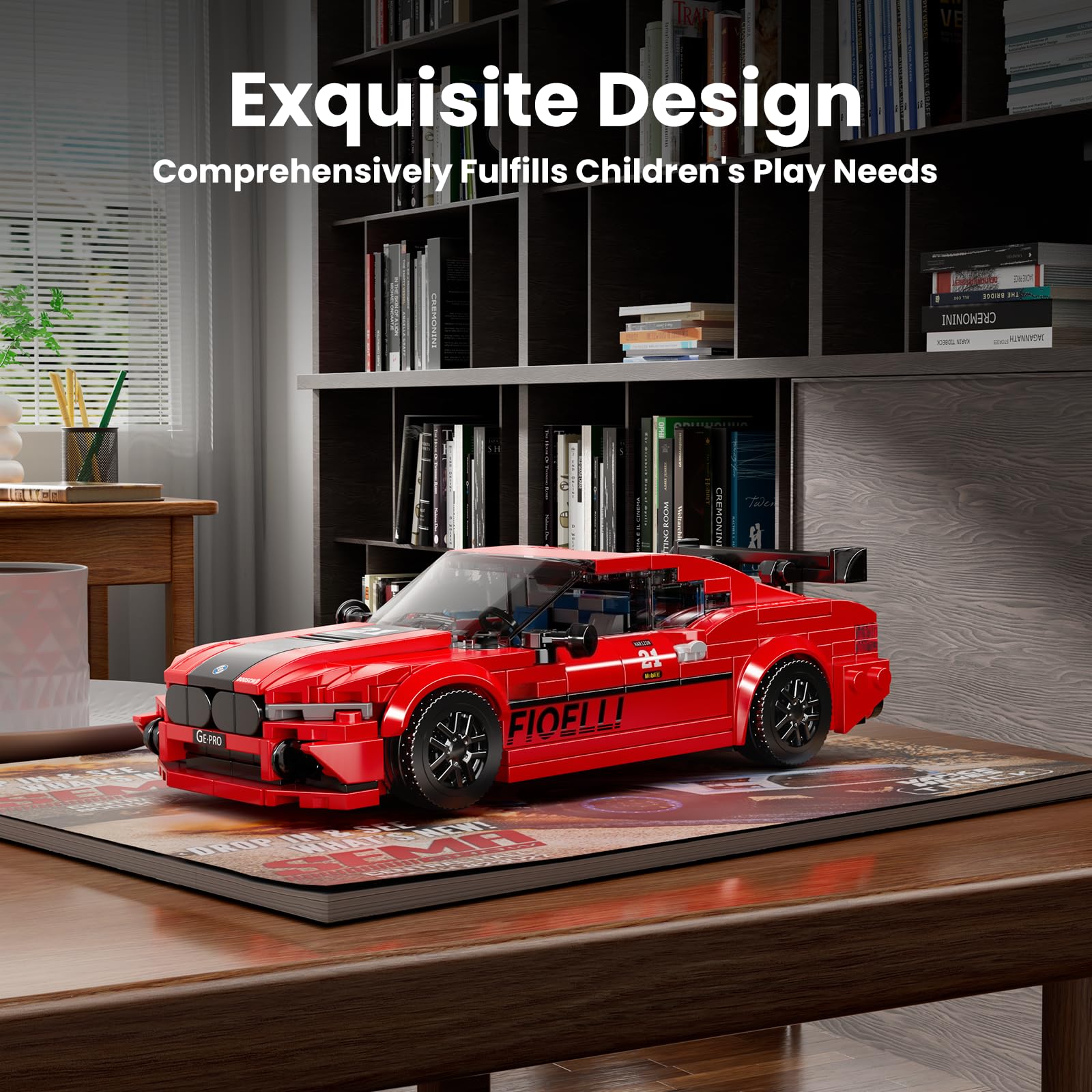 Mould King Speed Champion M8 Racing Car Building Kit with Acrylic Display Case, 27072 Collectible Model Car Kits, Building Blocks Kit Racing Toy Cars