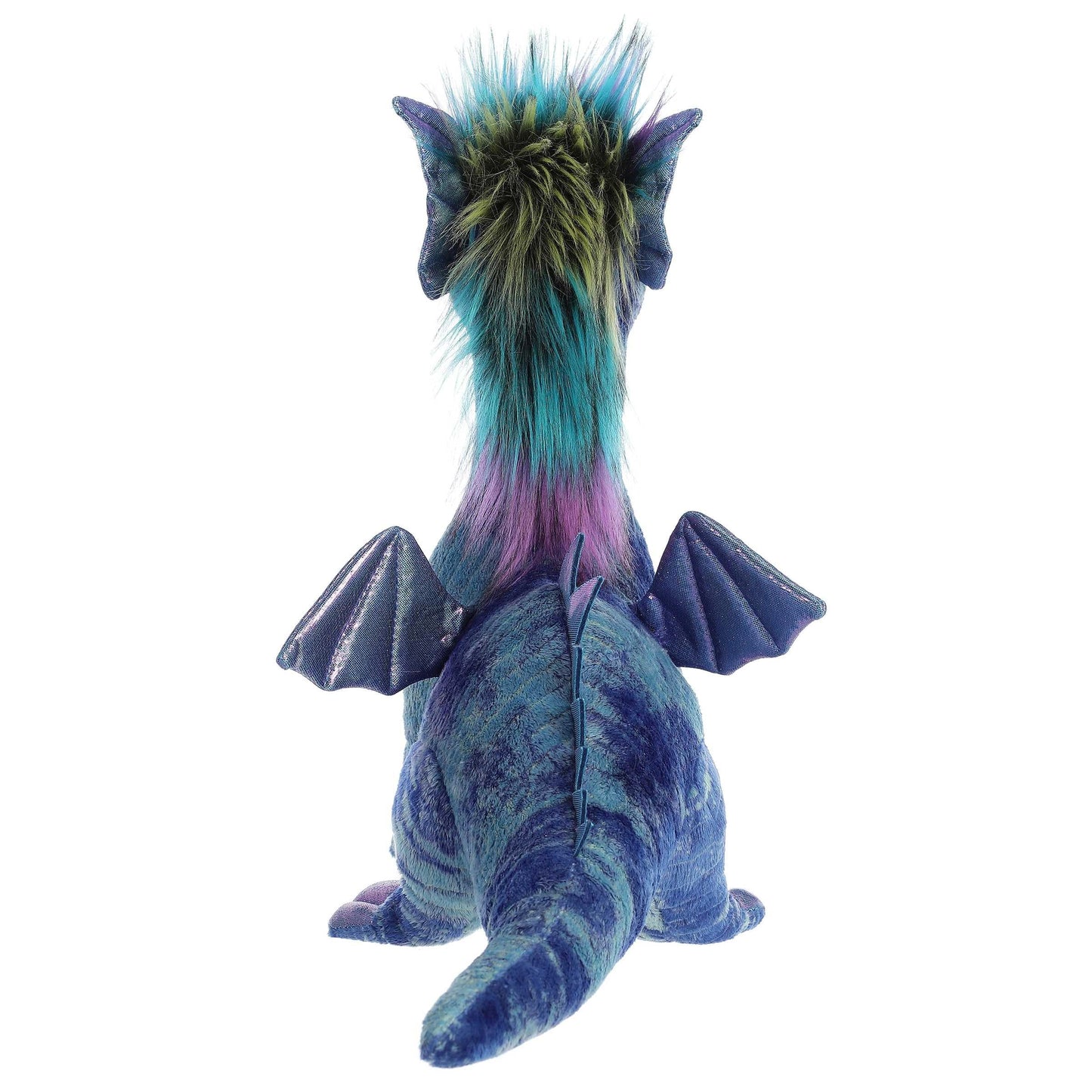 Aurora® Exquisite Luxe Boutique™ Zion Dragon™ Stuffed Animal - Luxurious Elegance - Sensory Delight - Blue 14.5 Inches