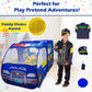 Police Car Pop Up Play Tent with Sound Button and Policeman Officer Costume for Kids, Toddlers, Boys, Girls, Indoors & Outdoors - Playhouse