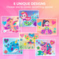 Klever Kits Foam Art Kit for Kids, EVA Foam Stickers with 6 Art Board and 800+ Stickers, DIY Arts and Crafts for Boys Girls Age 3+, Unicorns