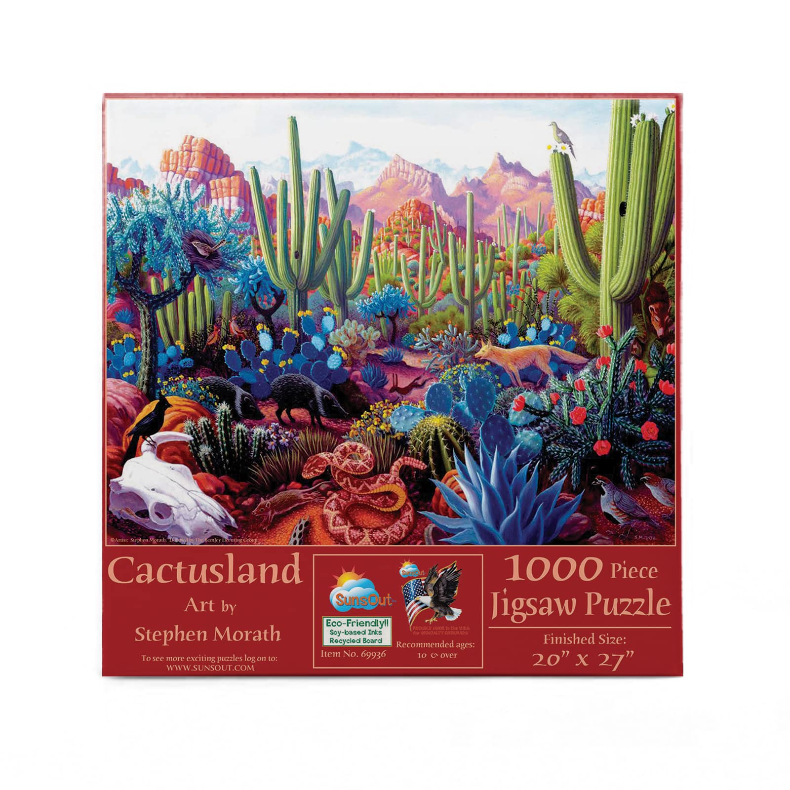 SUNSOUT INC - Cactusland - 1000 pc Jigsaw Puzzle by Artist: Stephen Morath - Finished Size 20" x 27" - MPN# 69936
