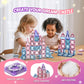 Magnetic Tiles Princess Toys, Princess Castle Travel Magnetic Blocks with Metal Box & 2 Dolls, Mini Magnet Tiles for Girls Pretend Play, Magnet STEM